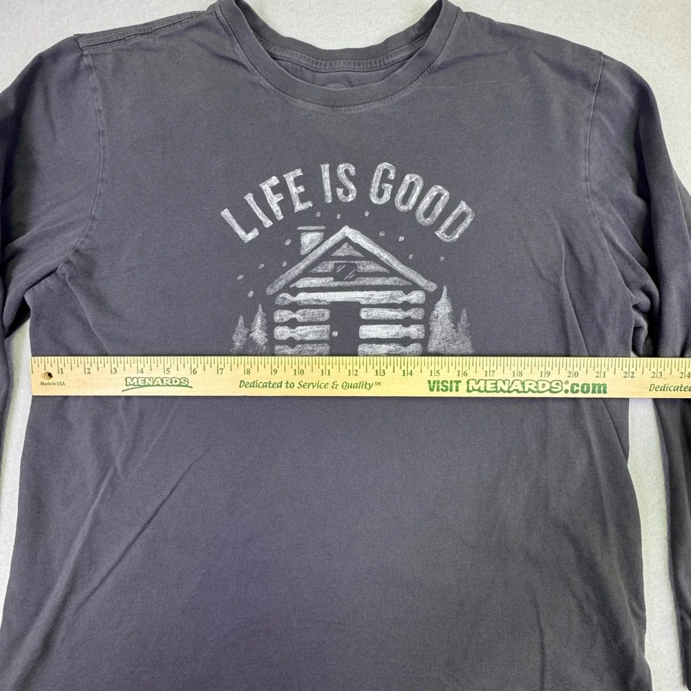 Life is Good Shirt Men's Size XL Crusher Tee Long Sleeve Cabin Gray Relaxed Fit - Picture 4 of 9